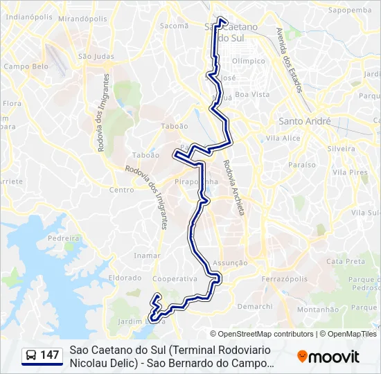 147 Bus Line Map