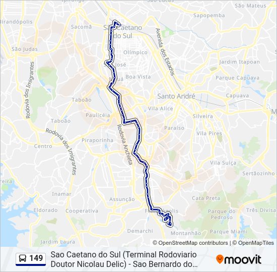 Mapa de 149 de autobús