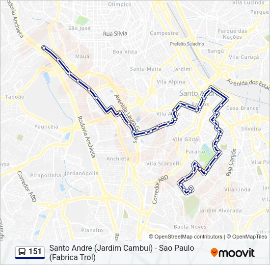 151 Bus Line Map