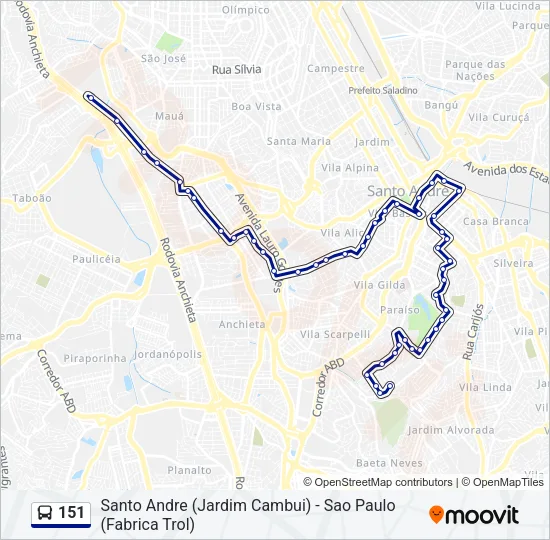 151 Bus Line Map