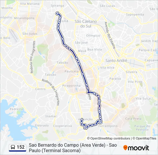 152 Bus Line Map