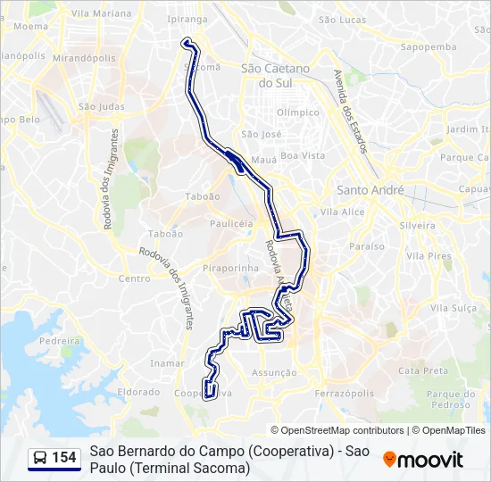 154 Bus Line Map