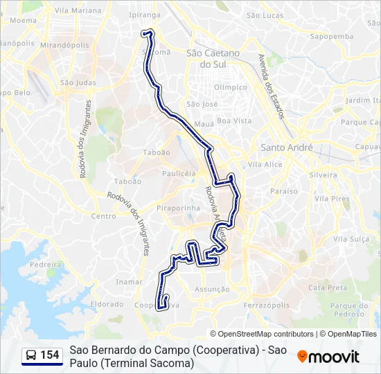 154 Bus Line Map