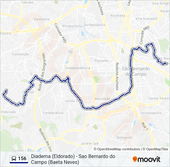 156 Bus Line Map