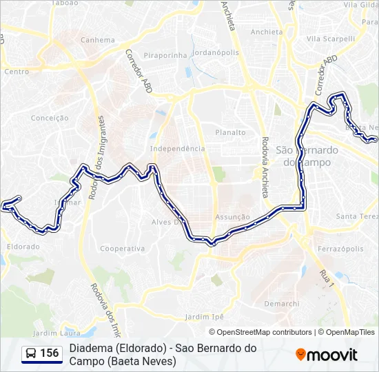156 Bus Line Map