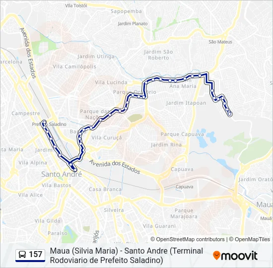 157 Bus Line Map
