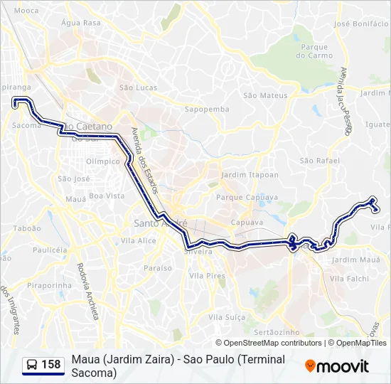 158 Bus Line Map