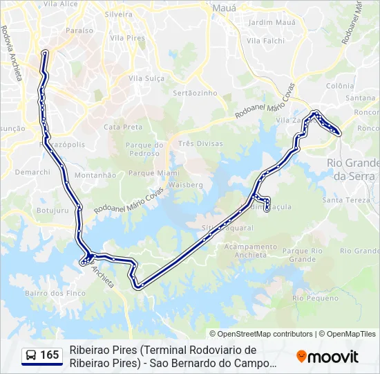 165 Bus Line Map