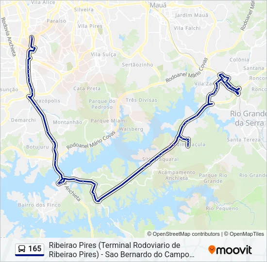 165 Bus Line Map