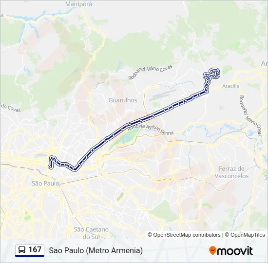 167 Bus Line Map
