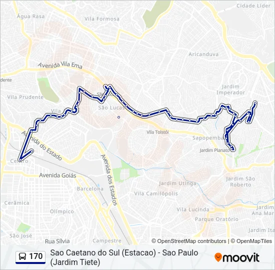 170 Bus Line Map