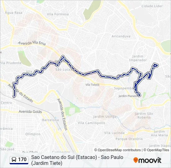 170 Bus Line Map