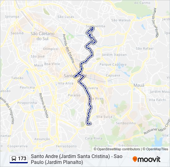 173 bus Line Map