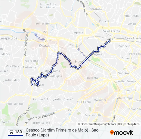 180 Bus Line Map