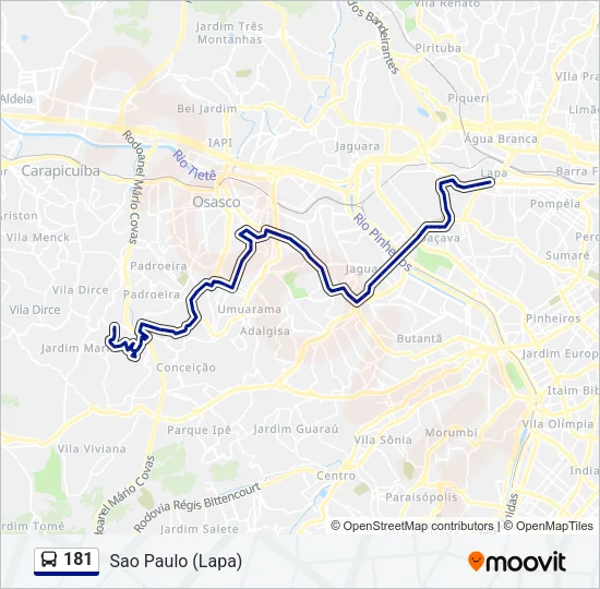 181 Bus Line Map