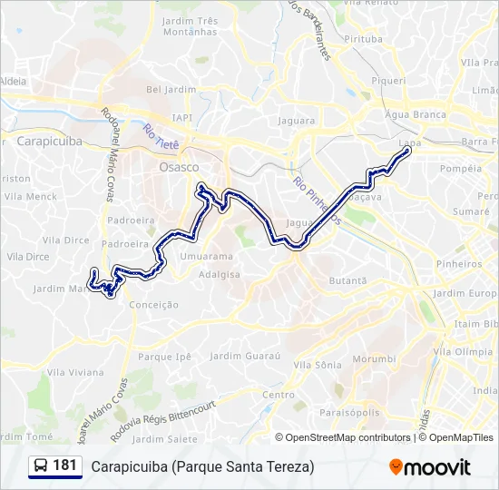 181 Bus Line Map