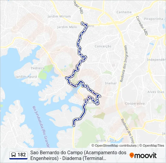 182 Bus Line Map