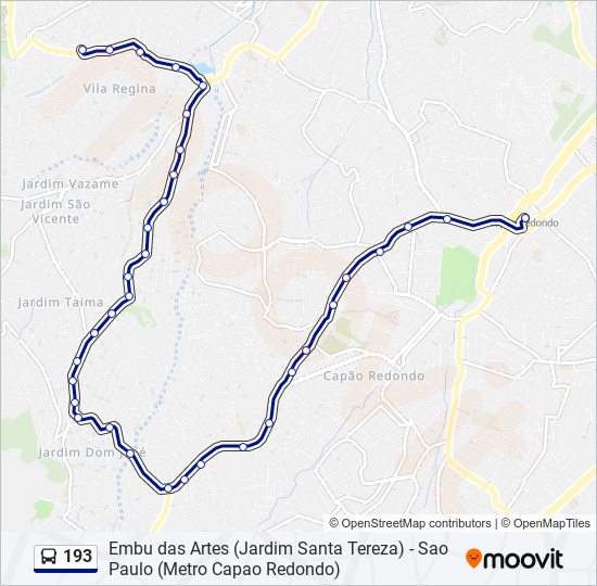 193 bus Line Map