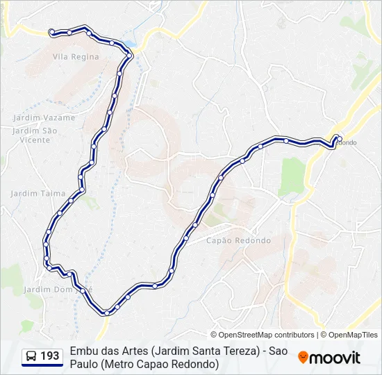 193 Bus Line Map