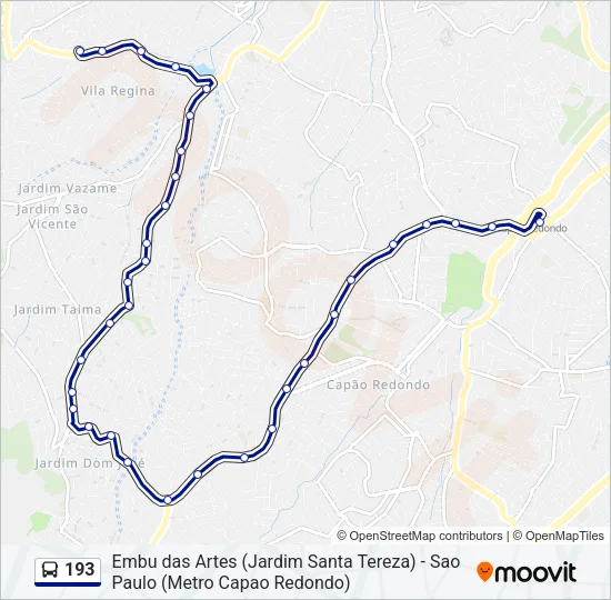 193 Bus Line Map