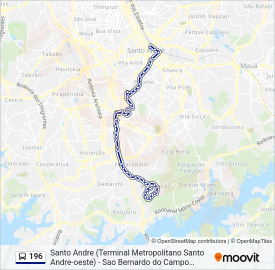 196 Bus Line Map