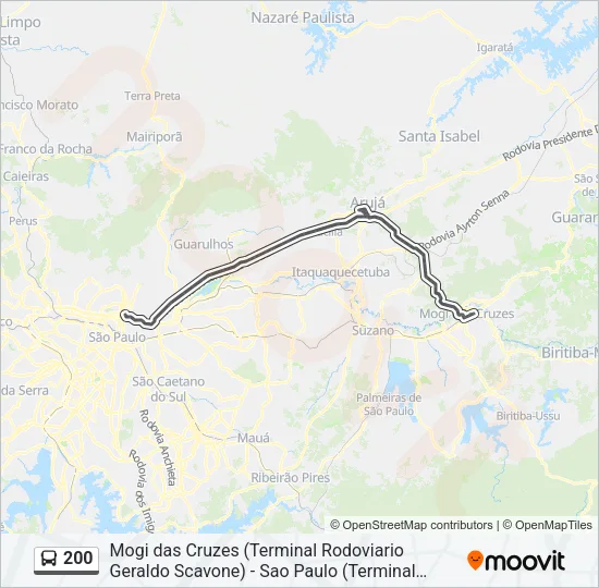 200 Bus Line Map