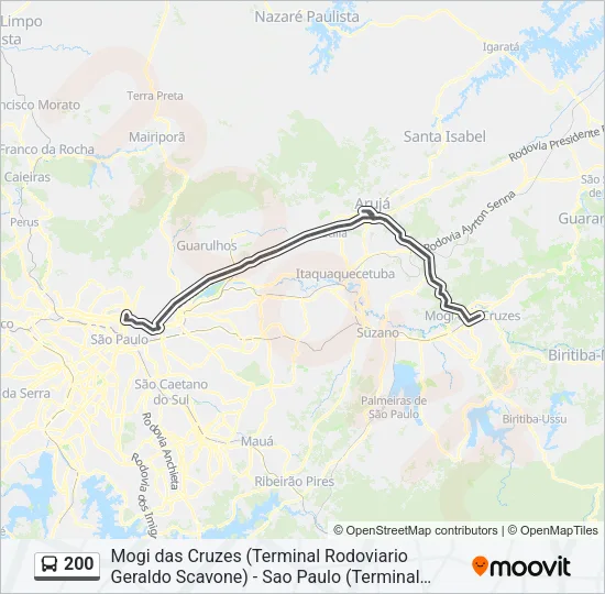 200 Bus Line Map