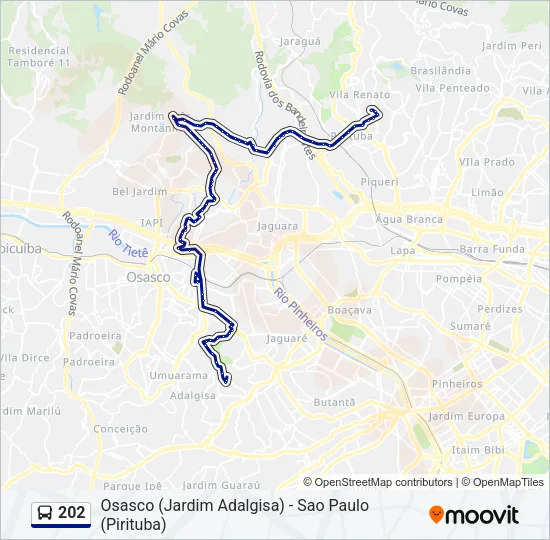 202 Bus Line Map