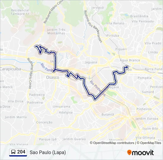 204 Bus Line Map