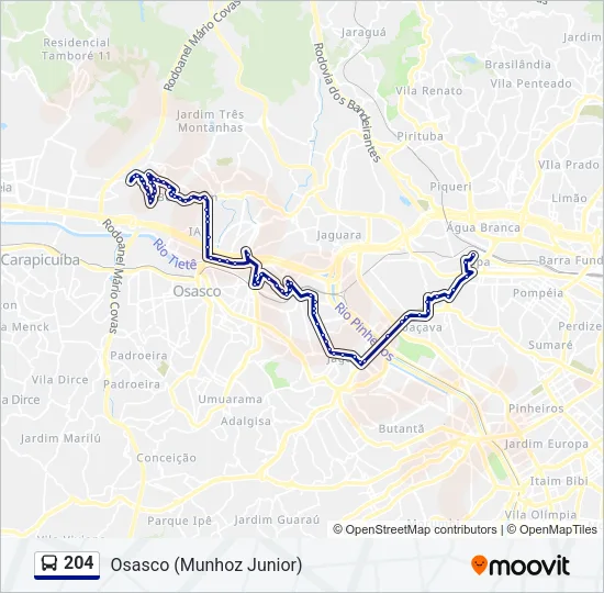 204 Bus Line Map