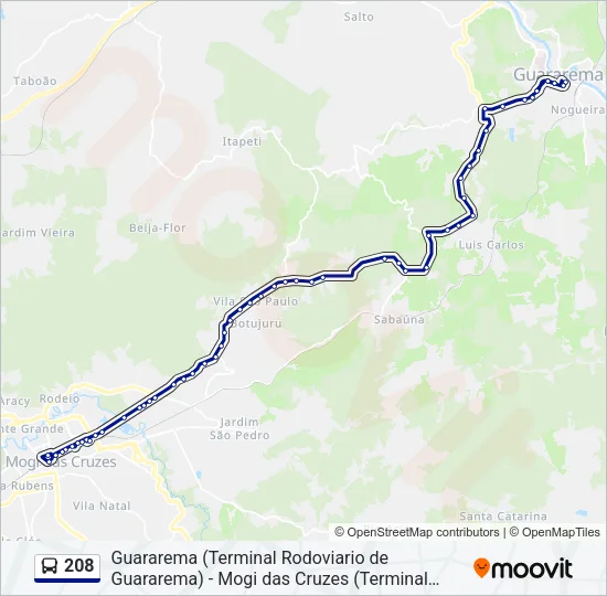 208 Bus Line Map