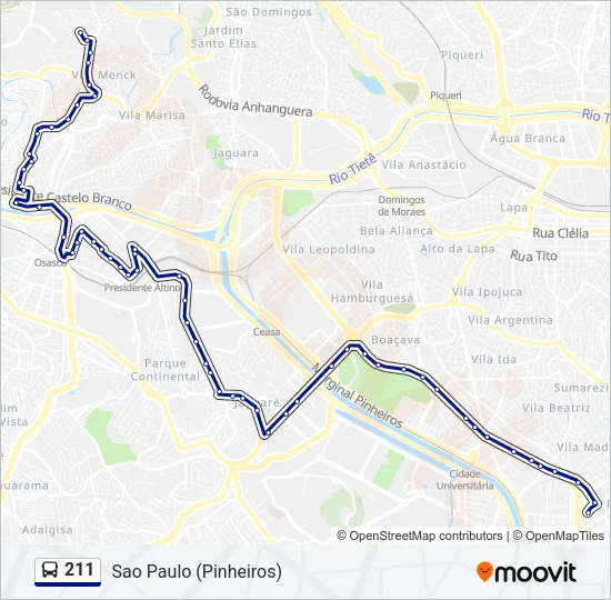 211 Bus Line Map