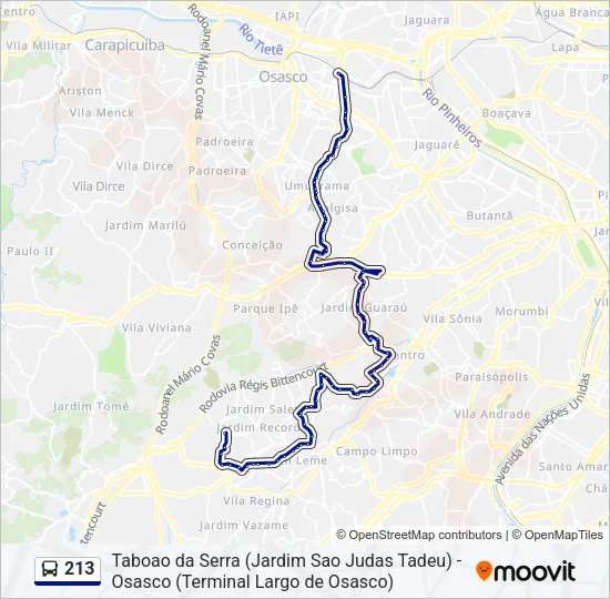 213 Bus Line Map