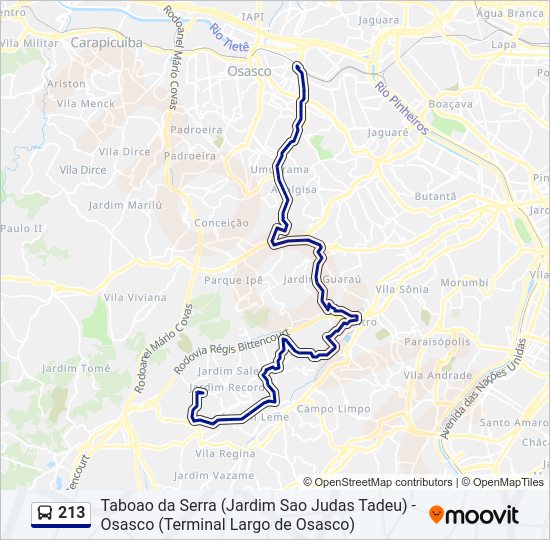 213 bus Line Map