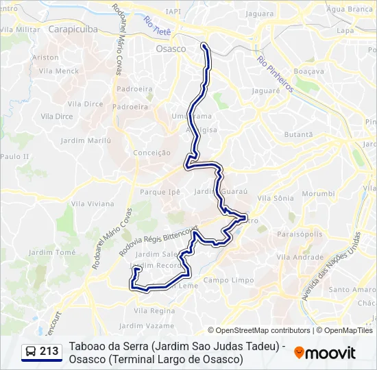213 Bus Line Map