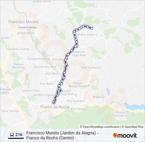 216 bus Line Map