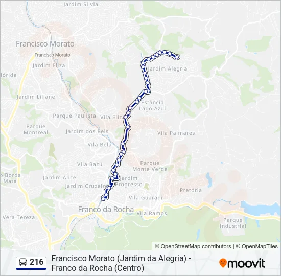 216 Bus Line Map