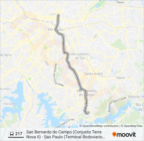 217 Bus Line Map