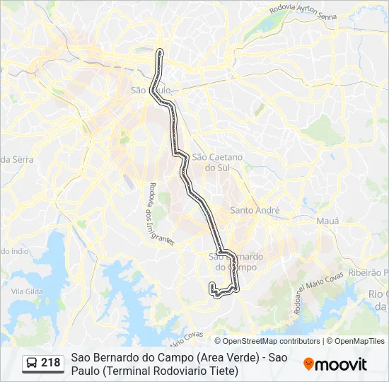 218 Bus Line Map