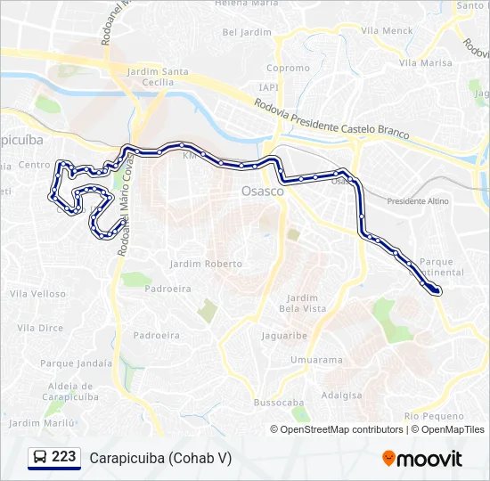 223 Bus Line Map