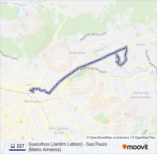 227 bus Line Map