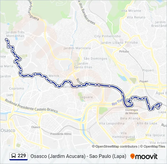 229 Bus Line Map