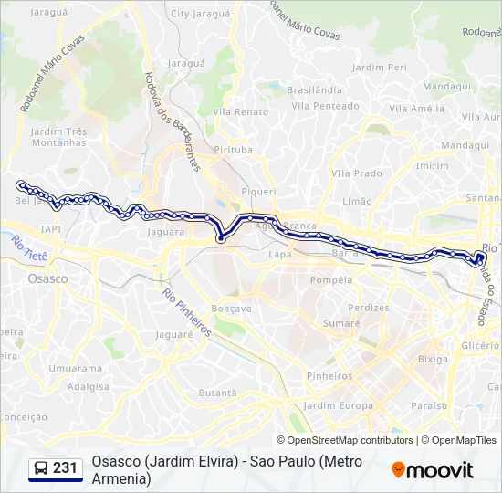 231 Bus Line Map