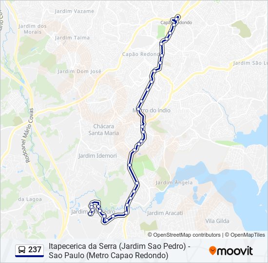 Mapa da linha 237 de ônibus