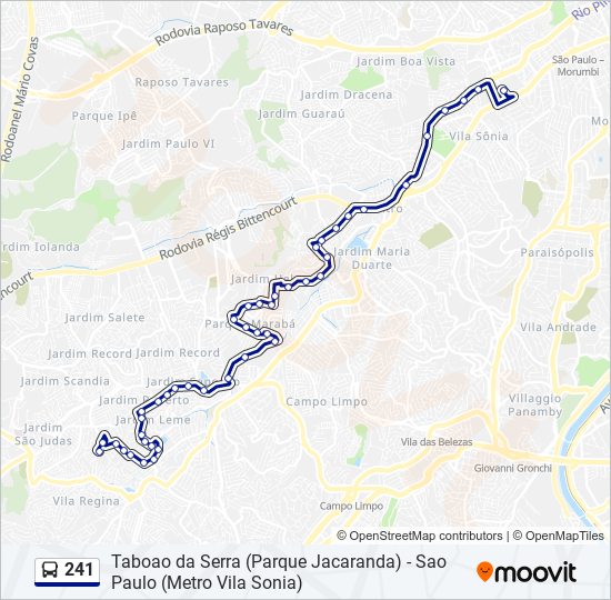 Mapa de 241 de autobús