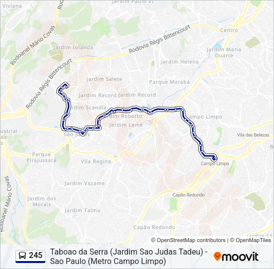 245 Bus Line Map
