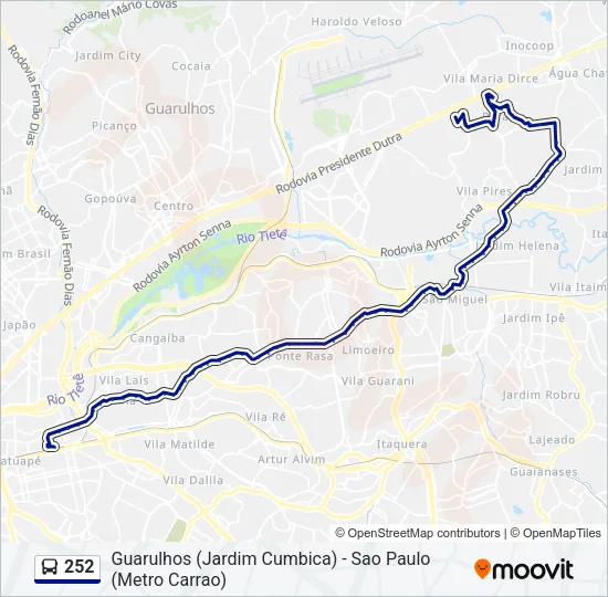 252 Bus Line Map