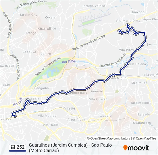 252 Bus Line Map