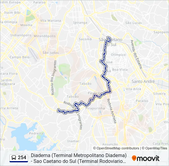 254 Bus Line Map
