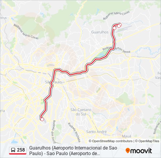 Mapa de 258 de autobús